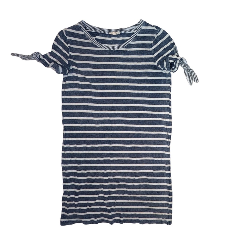 Jane and Delancey Striped Mini Dress Blue White Tie Sleeveless Casual S